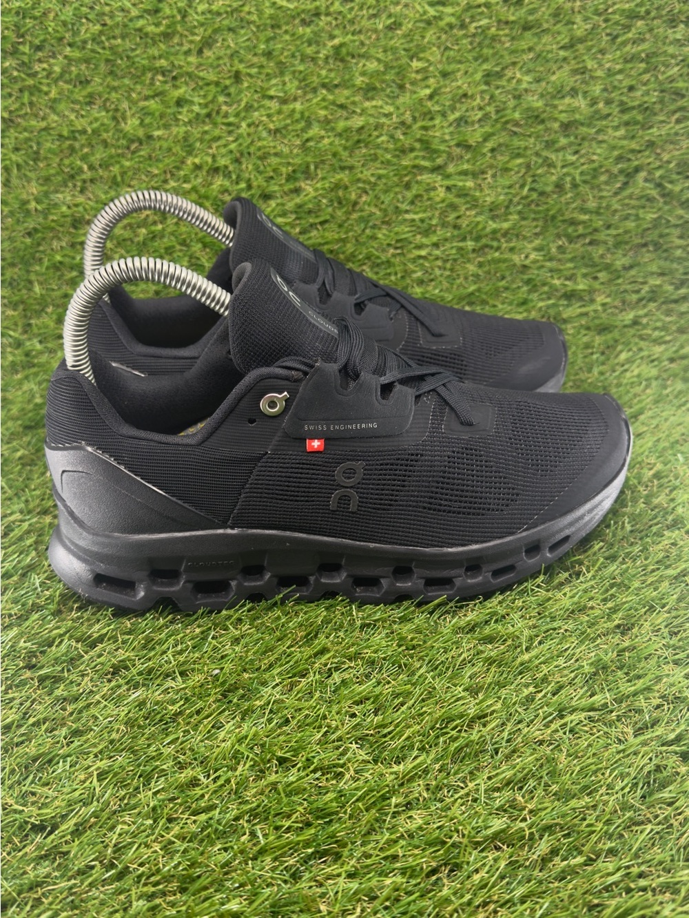 On Cloudstratus wonens Size 7 Black Athletic Road Running Walking Shoes Sneakers